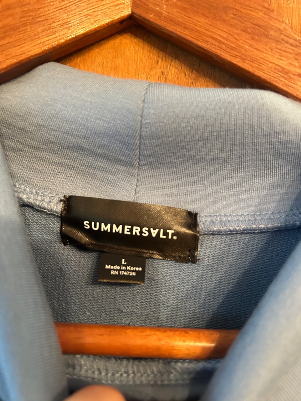 summersalt Blue Turtleneck Drawstring Sweatshirt - Picture 4 of 5